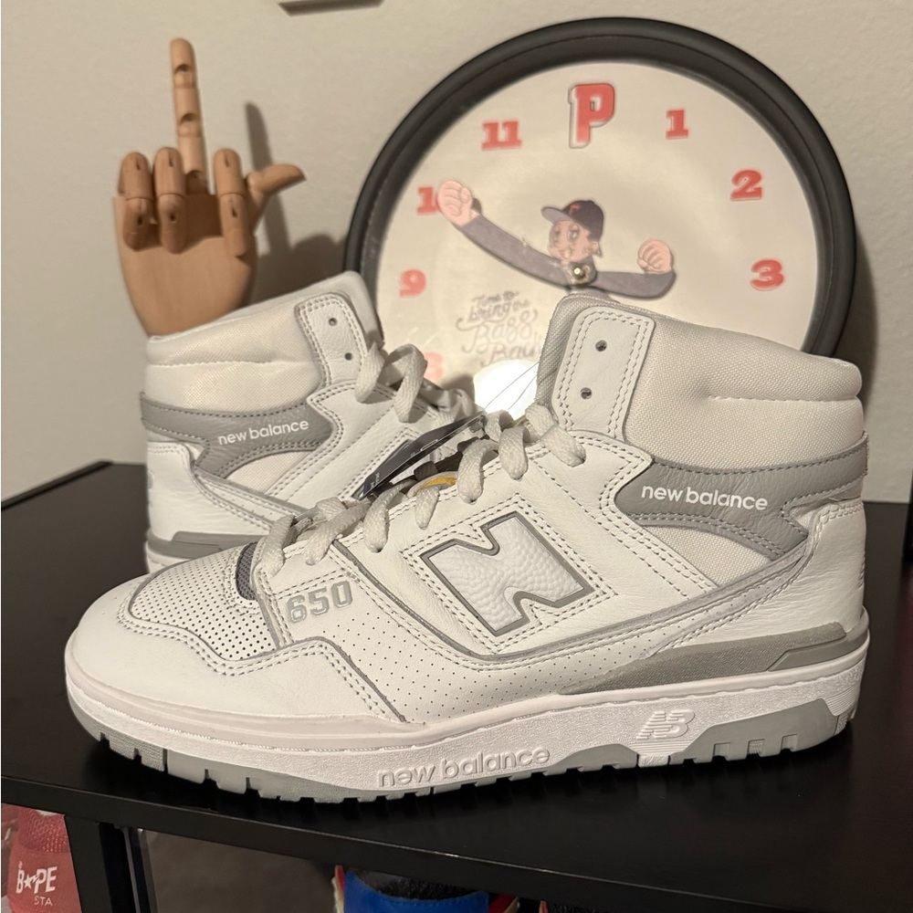 New Balance White and Gray Sneakers 650